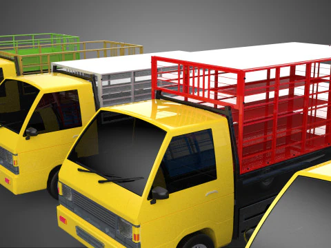 ALL TYPE CAGE BAKKIE UTE PICKUP TRUCK TRANSPORT DELIVERY CARGO 3D Model