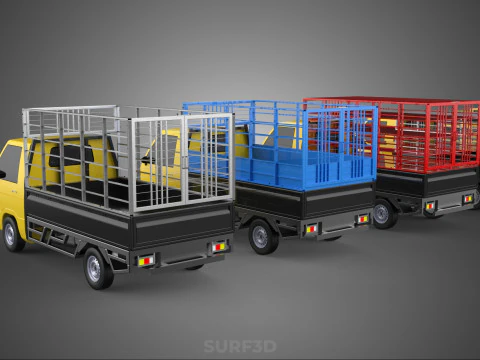 ALL TYPE CAGE BAKKIE UTE PICKUP TRUCK TRANSPORT DELIVERY CARGO 3D Model