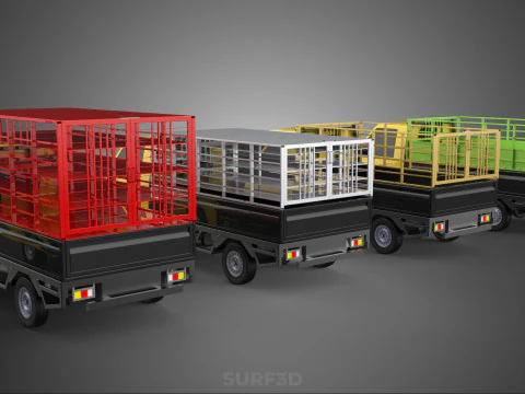ALL TYPE CAGE BAKKIE UTE PICKUP TRUCK TRANSPORT DELIVERY CARGO 3D Model