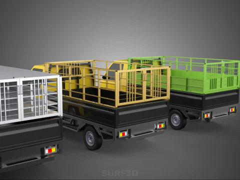 ALL TYPE CAGE BAKKIE UTE PICKUP TRUCK TRANSPORT DELIVERY CARGO 3D Model
