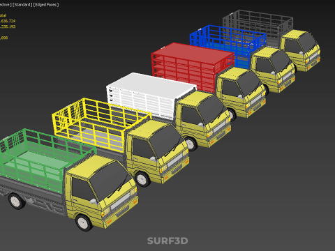 ALL TYPE CAGE BAKKIE UTE PICKUP TRUCK TRANSPORT DELIVERY CARGO 3D Модель