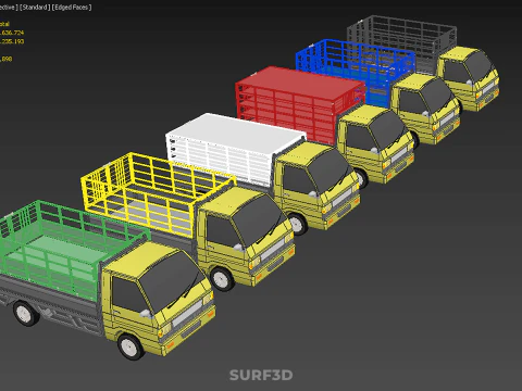 ALL TYPE CAGE BAKKIE UTE PICKUP TRUCK TRANSPORT DELIVERY CARGO 3D Model
