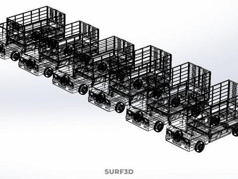 ALL TYPE CAGE BAKKIE UTE PICKUP TRUCK TRANSPORT DELIVERY CARGO 3D Model