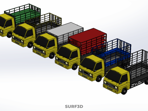 ALL TYPE CAGE BAKKIE UTE PICKUP TRUCK TRANSPORT DELIVERY CARGO 3D Модель