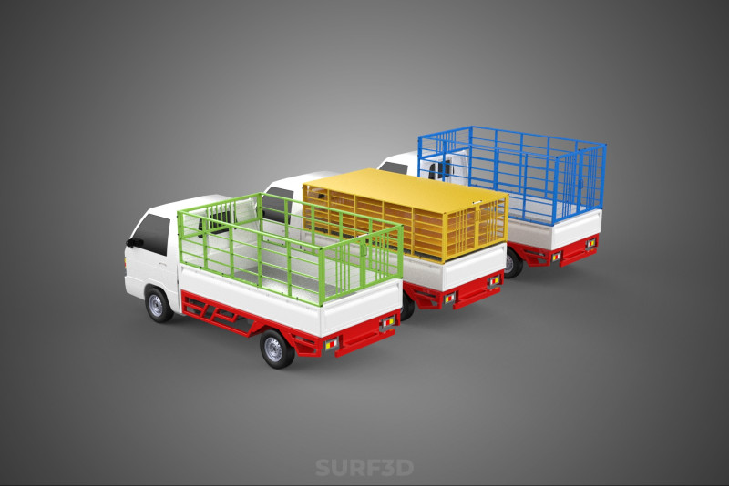 UTILITY CAGE SUV BAKKIE UTE PICK-UP TRUCK PICK UP AUTO VOERTUIG BESTELWAGEN 3D Model .c4d .max .obj .3ds .fbx .stl .blend 