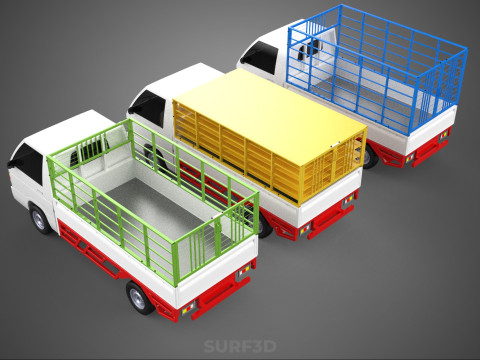 UTILITY CAGE SUV BAKKIE UTE PICK-UP TRUCK PICK UP AUTO VOERTUIG BESTELWAGEN 3D Model