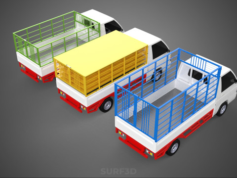 UTILITY CAGE SUV BAKKIE UTE PICK-UP TRUCK PICK UP AUTO VOERTUIG BESTELWAGEN 3D Model