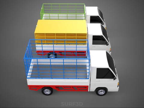 UTILITY CAGE SUV BAKKIE UTE PICK-UP TRUCK PICK UP AUTO VOERTUIG BESTELWAGEN 3D Model