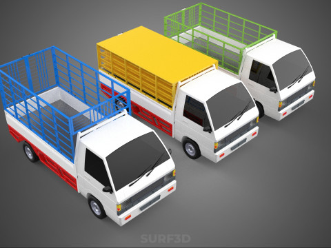 UTILITY CAGE SUV BAKKIE UTE PICK-UP TRUCK PICK UP AUTO VOERTUIG BESTELWAGEN 3D Model