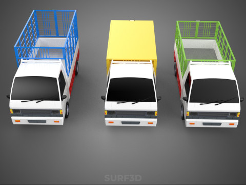 UTILITY CAGE SUV BAKKIE UTE PICK-UP TRUCK PICK UP AUTO VOERTUIG BESTELWAGEN 3D Model