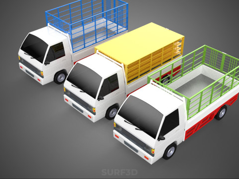 UTILITY CAGE SUV BAKKIE UTE PICK-UP TRUCK PICK UP AUTO VOERTUIG BESTELWAGEN 3D Model