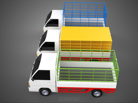 UTILITY CAGE SUV BAKKIE UTE PICK-UP TRUCK PICK UP AUTO VOERTUIG BESTELWAGEN 3D Model