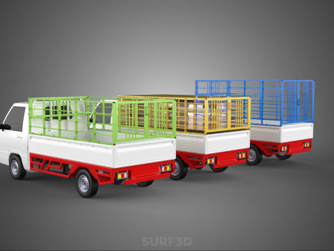 UTILITY CAGE SUV BAKKIE UTE PICK-UP TRUCK PICK UP AUTO VOERTUIG BESTELWAGEN 3D Model