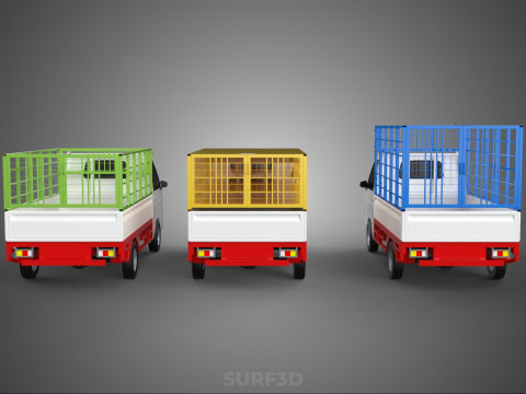 UTILITY CAGE SUV BAKKIE UTE PICK-UP TRUCK PICK UP AUTO VOERTUIG BESTELWAGEN 3D Model