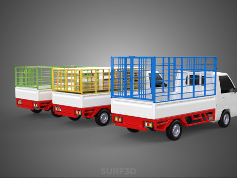 UTILITY CAGE SUV BAKKIE UTE PICK-UP TRUCK PICK UP AUTO VOERTUIG BESTELWAGEN 3D Model