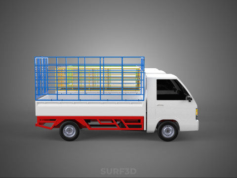 UTILITY CAGE SUV BAKKIE UTE PICK-UP TRUCK PICK UP AUTO VOERTUIG BESTELWAGEN 3D Model