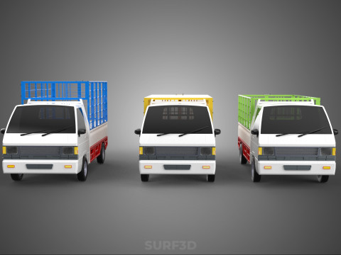 UTILITY CAGE SUV BAKKIE UTE PICK-UP TRUCK PICK UP AUTO VOERTUIG BESTELWAGEN 3D Model