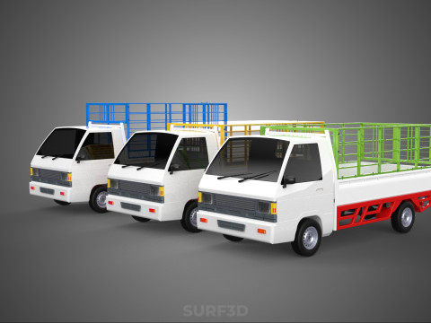 UTILITY CAGE SUV BAKKIE UTE PICK-UP TRUCK PICK UP AUTO VOERTUIG BESTELWAGEN 3D Model