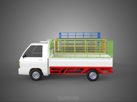 UTILITY CAGE SUV BAKKIE UTE PICK-UP TRUCK PICK UP AUTO VOERTUIG BESTELWAGEN 3D Model