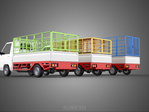 UTILITY CAGE SUV BAKKIE UTE PICK-UP TRUCK PICK UP AUTO VOERTUIG BESTELWAGEN 3D Model