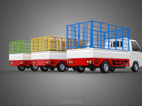 UTILITY CAGE SUV BAKKIE UTE PICK-UP TRUCK PICK UP AUTO VOERTUIG BESTELWAGEN 3D Model