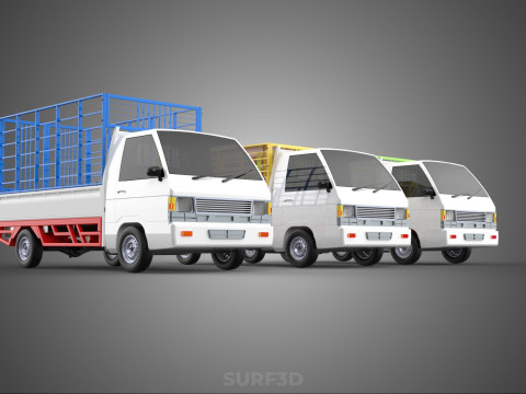 UTILITY CAGE SUV BAKKIE UTE PICK-UP TRUCK PICK UP AUTO VOERTUIG BESTELWAGEN 3D Model