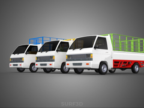 UTILITY CAGE SUV BAKKIE UTE PICK-UP TRUCK PICK UP AUTO VOERTUIG BESTELWAGEN 3D Model