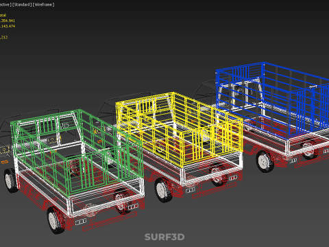 UTILITY CAGE SUV BAKKIE UTE PICK-UP TRUCK PICK UP AUTO VOERTUIG BESTELWAGEN 3D Model
