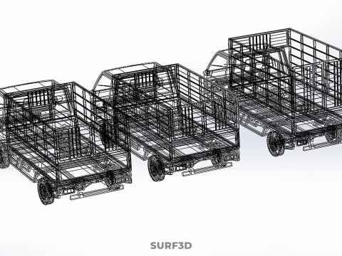 UTILITY CAGE SUV BAKKIE UTE PICK-UP TRUCK PICK UP AUTO VOERTUIG BESTELWAGEN 3D Model