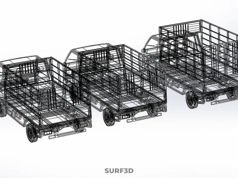 UTILITY CAGE SUV BAKKIE UTE PICKUP TRUCK PICK UP CAR VEHICLE VAN 3D Model