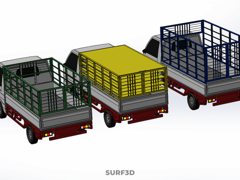UTILITY CAGE SUV BAKKIE UTE PICK-UP TRUCK PICK UP AUTO VOERTUIG BESTELWAGEN 3D Model