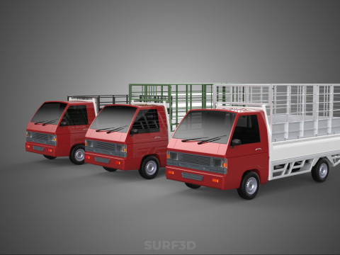 COLLECTION BACK CAGE VEGETABLE FRUIT PICKUP TRUCK CAR VEHICLE 3D Model
