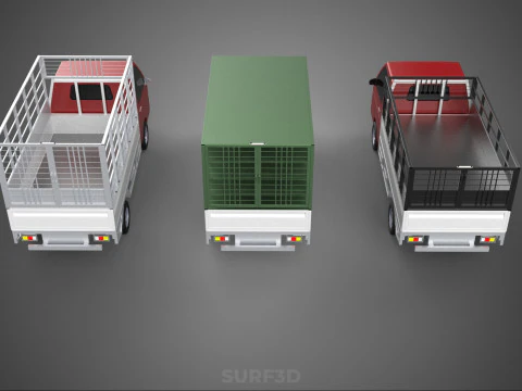 COLLECTION BACK CAGE VEGETABLE FRUIT PICKUP TRUCK CAR VEHICLE 3D Model