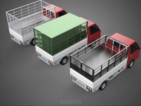 COLLECTION BACK CAGE VEGETABLE FRUIT PICKUP TRUCK CAR VEHICLE 3D Model