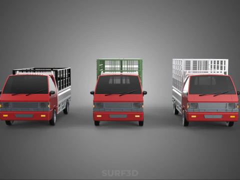 COLLECTION BACK CAGE VEGETABLE FRUIT PICKUP TRUCK CAR VEHICLE 3D Model