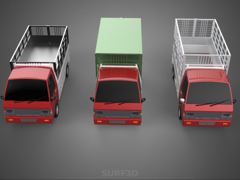 COLLECTION BACK CAGE VEGETABLE FRUIT PICKUP TRUCK CAR VEHICLE 3D Model
