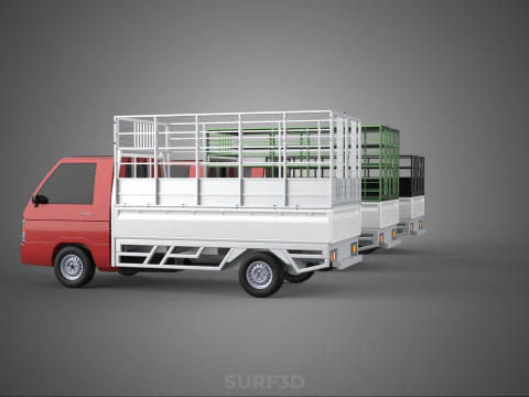 COLLECTION BACK CAGE VEGETABLE FRUIT PICKUP TRUCK CAR VEHICLE 3D Model