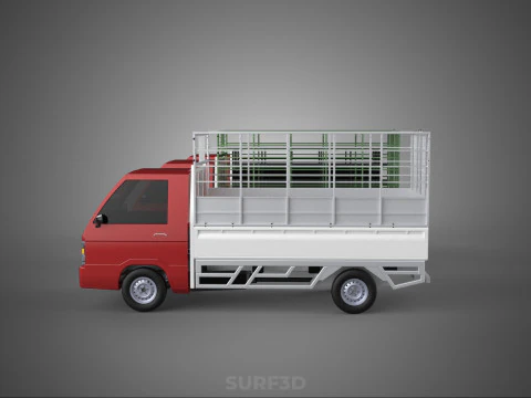 COLLECTION BACK CAGE VEGETABLE FRUIT PICKUP TRUCK CAR VEHICLE 3D Model