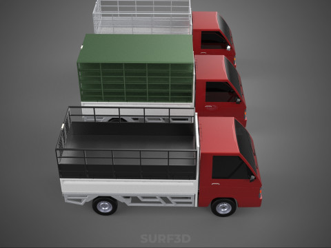 COLLECTION BACK CAGE VEGETABLE FRUIT PICKUP TRUCK CAR VEHICLE 3D Model