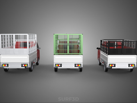 COLLECTION BACK CAGE VEGETABLE FRUIT PICKUP TRUCK CAR VEHICLE 3D Model