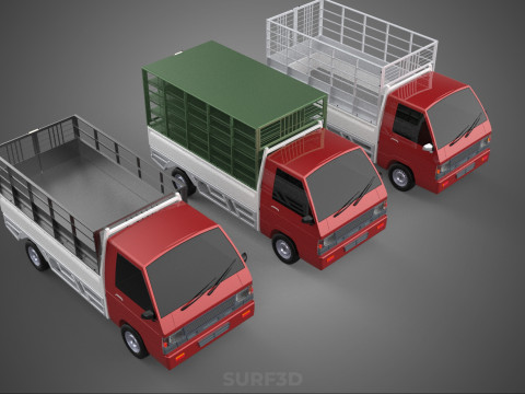 COLLECTION BACK CAGE VEGETABLE FRUIT PICKUP TRUCK CAR VEHICLE 3D Model