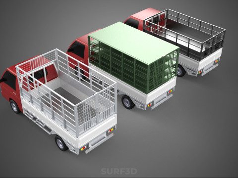 COLLECTION BACK CAGE VEGETABLE FRUIT PICKUP TRUCK CAR VEHICLE 3D Model