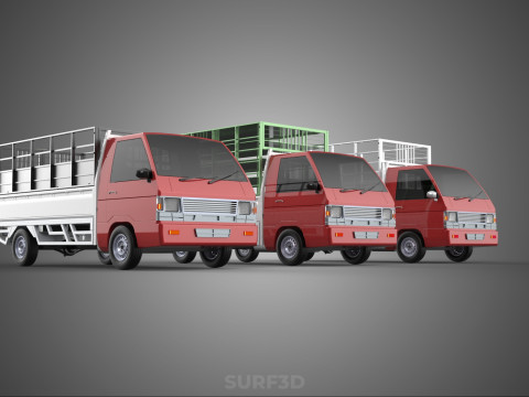 COLLECTION BACK CAGE VEGETABLE FRUIT PICKUP TRUCK CAR VEHICLE 3D Model
