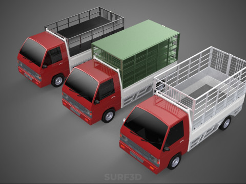 COLLECTION BACK CAGE VEGETABLE FRUIT PICKUP TRUCK CAR VEHICLE 3D Model