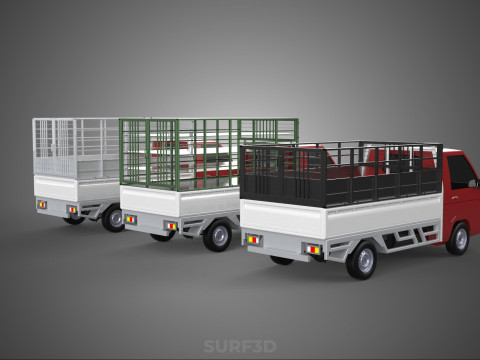 COLLECTION BACK CAGE VEGETABLE FRUIT PICKUP TRUCK CAR VEHICLE 3D Model