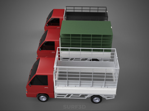 COLLECTION BACK CAGE VEGETABLE FRUIT PICKUP TRUCK CAR VEHICLE 3D Model