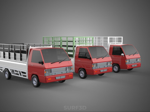 COLLECTION BACK CAGE VEGETABLE FRUIT PICKUP TRUCK CAR VEHICLE 3D Model