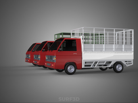 COLLECTION BACK CAGE VEGETABLE FRUIT PICKUP TRUCK CAR VEHICLE 3D Model