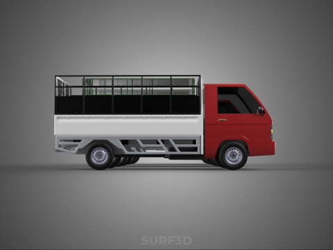 COLLECTION BACK CAGE VEGETABLE FRUIT PICKUP TRUCK CAR VEHICLE 3D Model