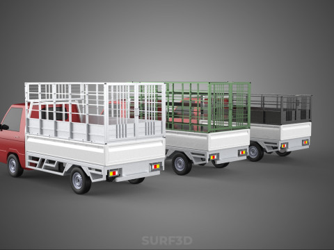 COLLECTION BACK CAGE VEGETABLE FRUIT PICKUP TRUCK CAR VEHICLE 3D Model